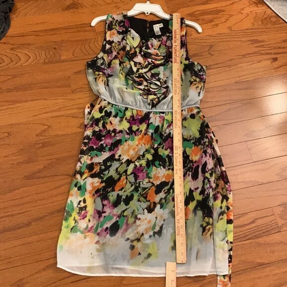 Emma & Michelle size 12 sleeveless belted floral lined dress - Picture 8 of 11